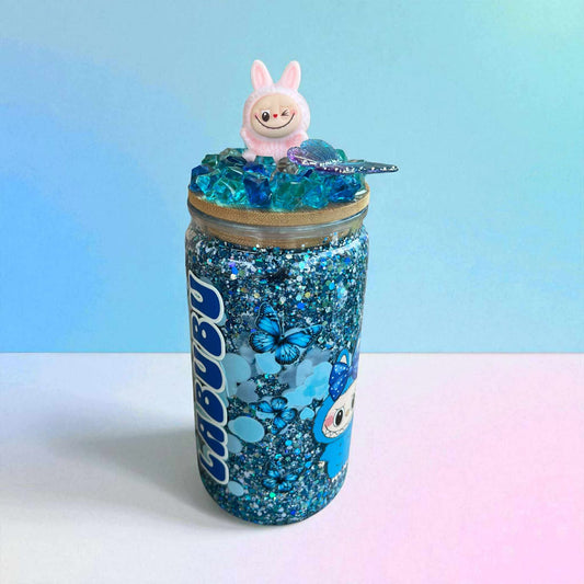 Adorable BLue - Labubu snow globe tumbler