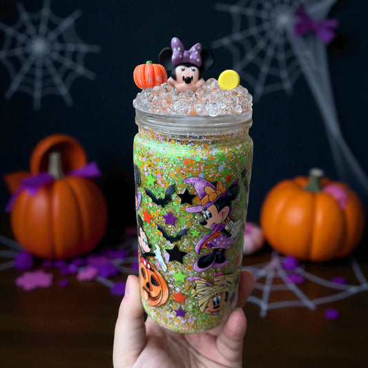 Spooky Mini & Mickey - 16 oz Snowglobe tumbler
